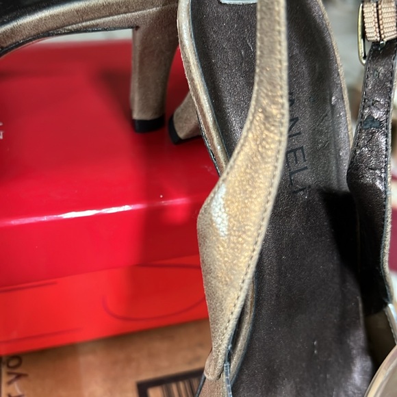 VanEli Slingback Rhinestone Pumps in Dark Gold Leather - Picture 5 of 15